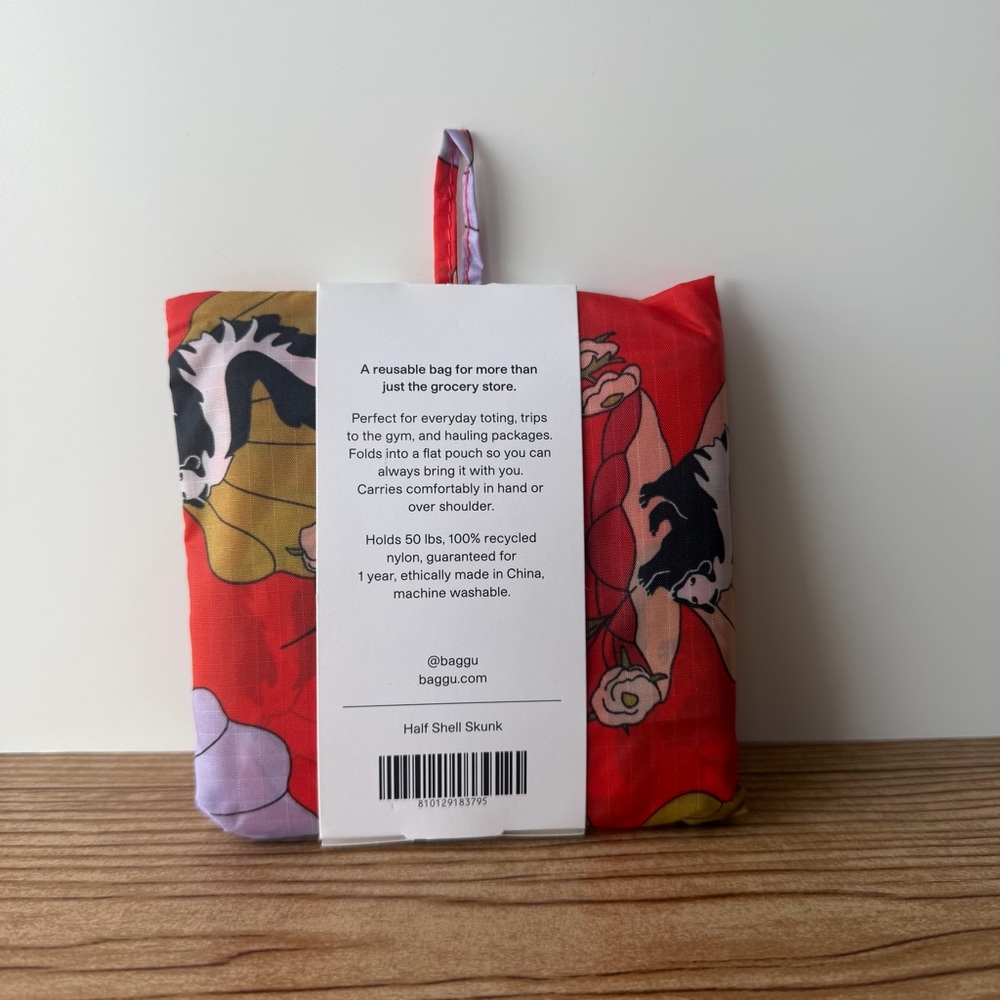 BAGGU Standard Reusable Bag Half Shell Skunk Pattern Brand New Holds 50lbs - Picture 2 of 4